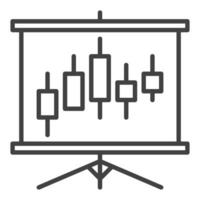 Candlestick Pattern Presentation icon or sign in thin line style vector