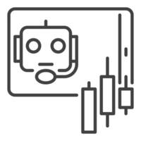 Algorithmic Trading Speech Bubble AI Bot linear icon or symbol vector