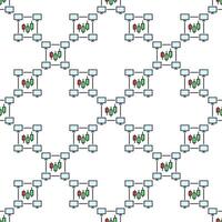 Candlestick chart with Computers online trading colored seamless pattern vector