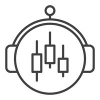Automated Trading Bot round icon or sign in thin line style vector