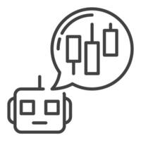 Trading Robot with Speech Bubble automation tools outline icon or symbol vector