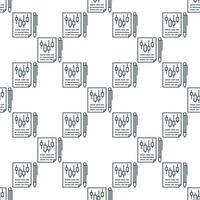 Paper with candlestick pattern electronic trading document outline seamless pattern vector