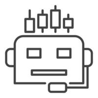 Cryptocurrency Trading Bot Head line icon vector
