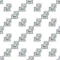 Laptop with Automated Trading Bot thin line seamless pattern vector
