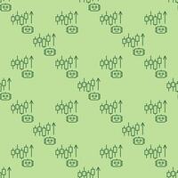 Candlestick Chart and AI Bot Crypto Trading seamless pattern in thin line style vector