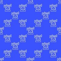 Candlestick Chart and Trading Bot AI Trader outline seamless pattern vector