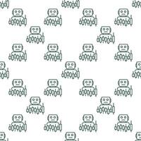 Candlestick Chart and Cryptocurrency Trading Bot outline seamless pattern vector