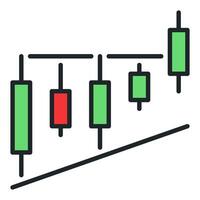 Level Breakout Trading Chart Cryptocurrency colored icon or symbol vector