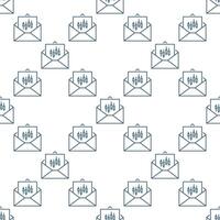 Message with candlestick pattern outline seamless pattern vector
