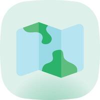 folding map icon flat style vector