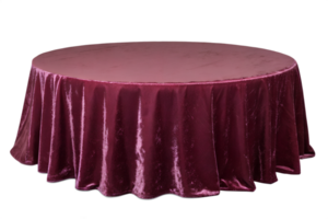 A circular platform covered in rich, deep velvet fabric with a subtle shine, isolated on a transparent background png