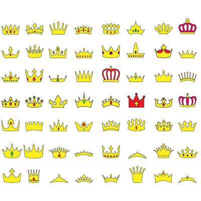 Set of crowns. Isolated on white background. illustration.