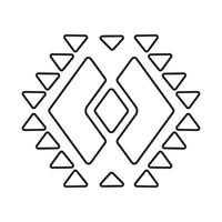 Geometric line icon. illustration, flat design. Isolated on white background. vector
