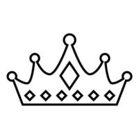 Crown icon. Outline crown icon for web design isolated on white background. vector