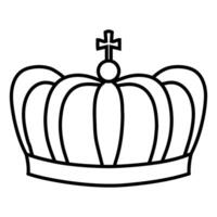 Crown icon or sign. Outline crown icon for web design isolated on white background. Symbol design. vector
