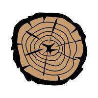 Tree stump icon. Flat color design. illustration. Stock image. vector