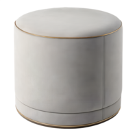 A gray matt minimalist Pouffe with a Cylinder shape isolated on a transparent background png