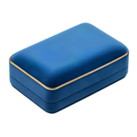 A blue velvet minimalist with a rectangular shape and rounded edges, isolated on a transparent background png