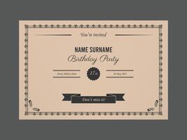 Retro style invitation template for multipurpose event vector