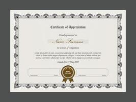 Retro certificate template for company. Luxury elegant certificate of appreciation. Multipurpose stationary template vintage style. vector