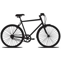 A black and white illustration of a bicycle on a white background vector
