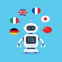 Language learning with artificial intelligence vector