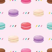 Seamless pattern of colorful macarons vector