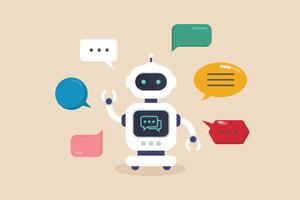 Answer questions with machine learning or ai artificial intelligence vector