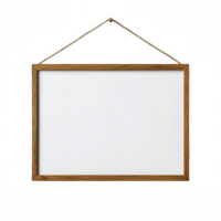 ideal frame suspended by rope against transparent backdrop, visual for displaying creative Wooden content png