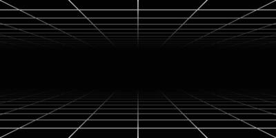 Technology wireframe landscape. perspective grid on a black background. vector