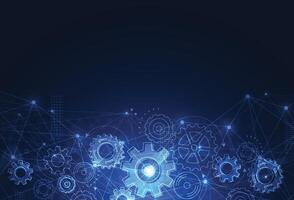 Abstract gear wheel mechanism background. Machine technology. vector