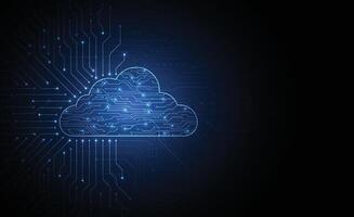 Cloud networking computing connection with internet icons concept circuit design. Digital data transform download and upload. Cloud technology network. vector