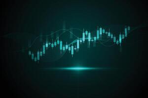 Abstract trend business candle stick graph chart of stock market investment trading on green background design. Bullish point. illustration vector