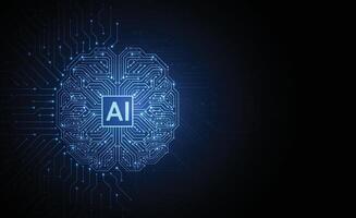 Artificial intelligence with brain networking computing connection with internet icons concept circuit design. Digital data transform download and upload. Cloud technology network. illustration vector