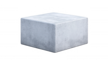 3d Grey concrete cube architectural on transparent background, perfect for rotating visualization or product placement png