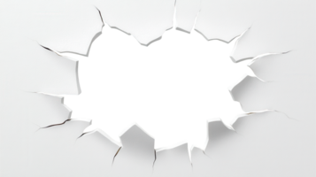 3d White sheet of paper ripping, creating a transparent designs ideal for showcasing products or hole, png