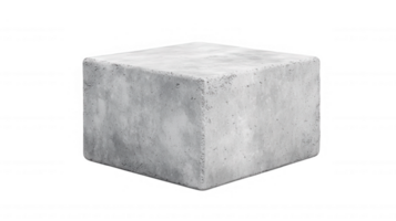 3d Grey concrete cube rotating on transparent background, perfect for architectural visualization or product placement png