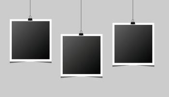 Blank Instant Photo Frame Template Collection Design vector