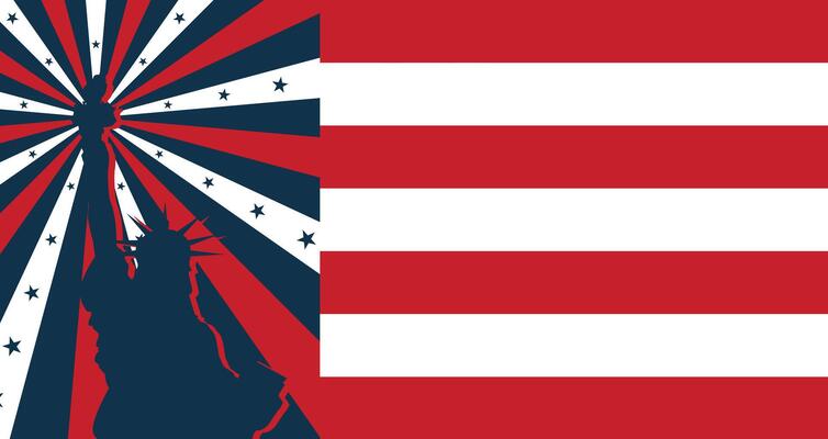 USA Independence Day. 4th of July banner design with American flag. illustration