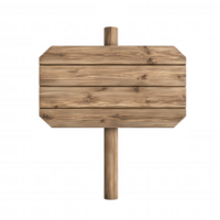 Wooden sign of and light brown planks on a transparent background, ideal for adding custom text made graphics png