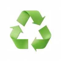 3d ícone com verde texturizado ícone representando eco amigáveis compromisso, simbolizando sustentabilidade reciclando tecido gostar textura, flutuando em Claro fundo png