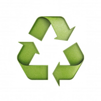 3d icon Textured green texture, icon representing eco friendly commitment, symbolizing sustainability with fabric like recycling floating on clear background png