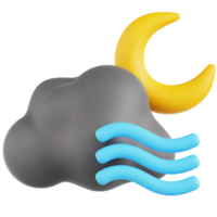 A weather icon with a crescent and a wave png