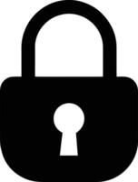 A black and white image of a padlock vector