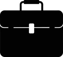 A black briefcase icon on a white background vector