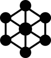 A black and white image of a network of dots vector