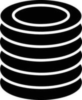 A black and white illustration of a stack of disks vector