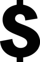 A dollar sign is shown in black on a white background vector