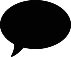 A black speech bubble with a white background vector
