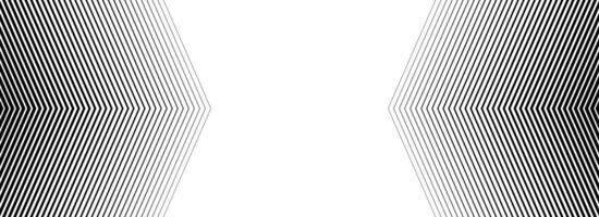 Black halftone arrow background. Linear arrows in center direction backdrop. Repeated fading triangle gradation pattern. Thin to thick speed line concept texture for poster, cover, banner vector
